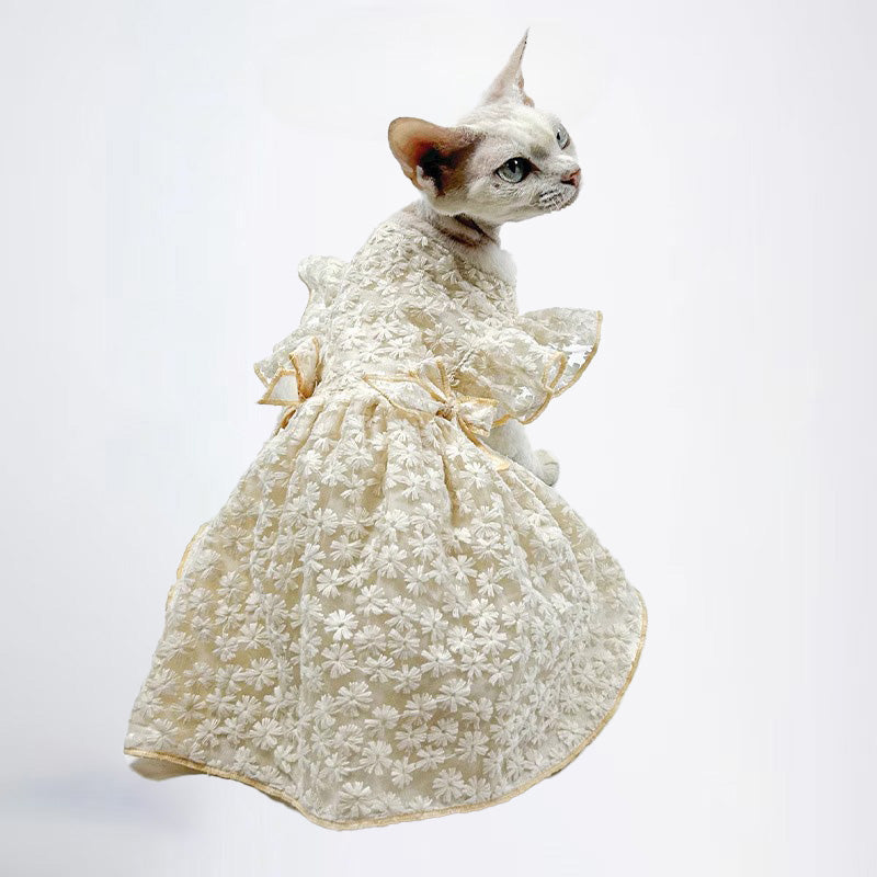 Cat Clothes Pet Skirts Cat Dresses Pet Cloth Collar Sweater Cat Original designer style clothing