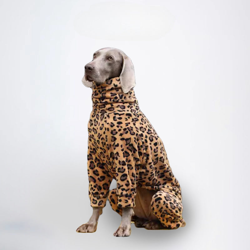 Pet dog cloth Dog outdoor jacket Leopard Printed Winter Dog Clothing Pets Clothes Black, suitable for a birthday banquet. It features an elegant and backless design with a socialite style.