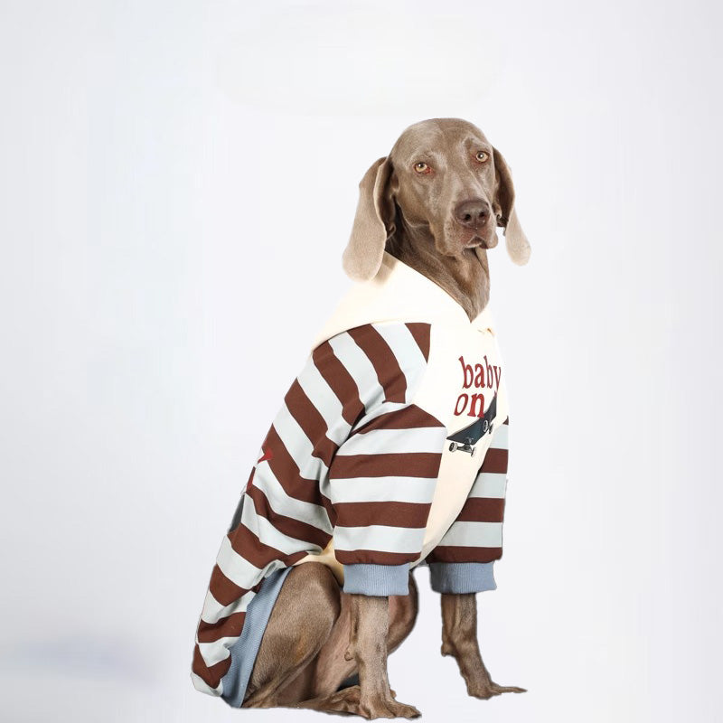 Winter Dogs Clothes Striped Styled Pets Clothes Dog Cloth Dog Jacket All Covered Cloth Red White Striped Dog Jacket Fashion Dog Cloth Fashion Pets Cloth