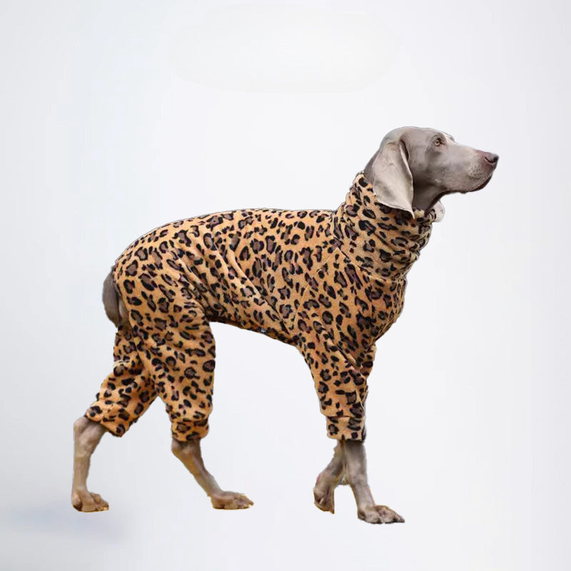 Pet dog cloth Dog outdoor jacket Leopard Printed Winter Dog Clothing Pets Clothes Black, suitable for a birthday banquet. It features an elegant and backless design with a socialite style.