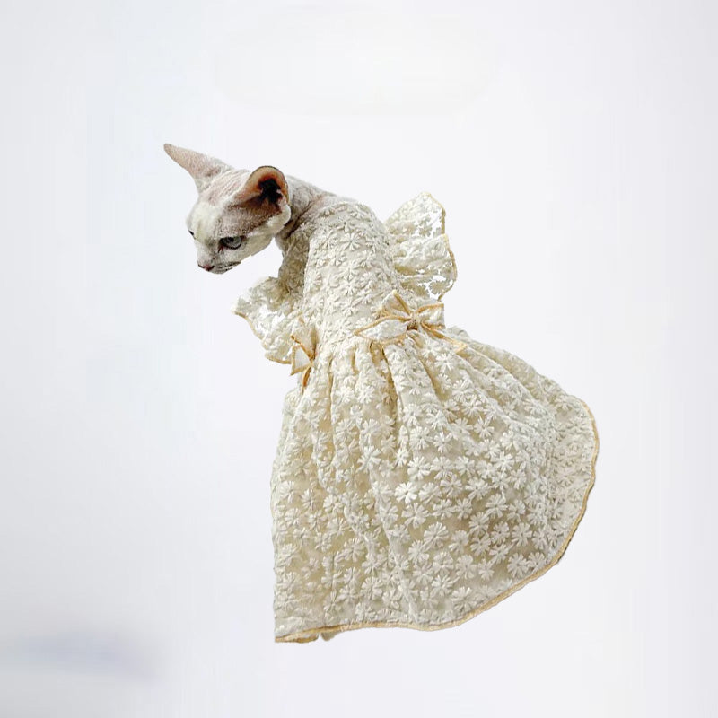 Cat Clothes Pet Skirts Cat Dresses Pet Cloth Collar Sweater Cat Original designer style clothing