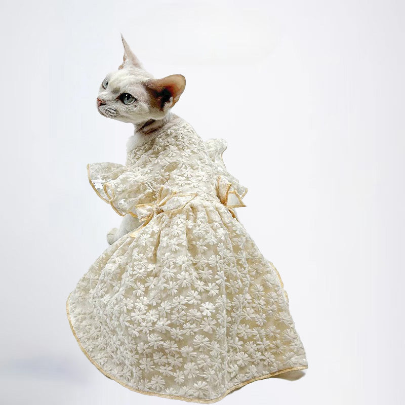 Cat Clothes Pet Skirts Cat Dresses Pet Cloth Collar Sweater Cat Original designer style clothing