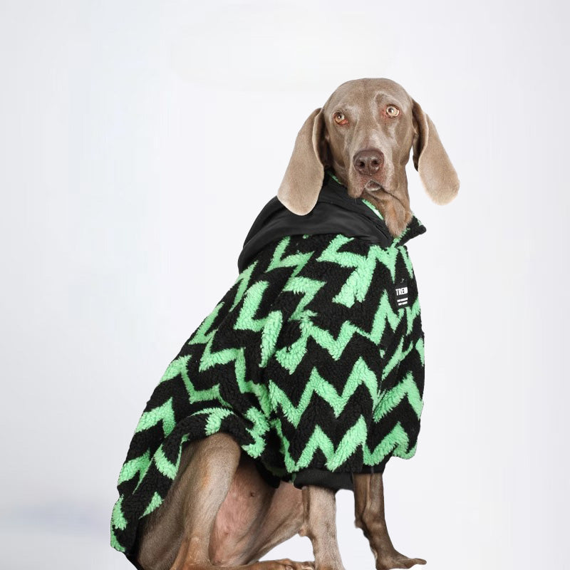 Winter Dogs Clothes Striped Styled Pets Clothes Dog Cloth Dog Jacket All Covered Cloth Green Black Striped Dog Jacket Fashion Dog Cloth Fashion Pets Cloth
