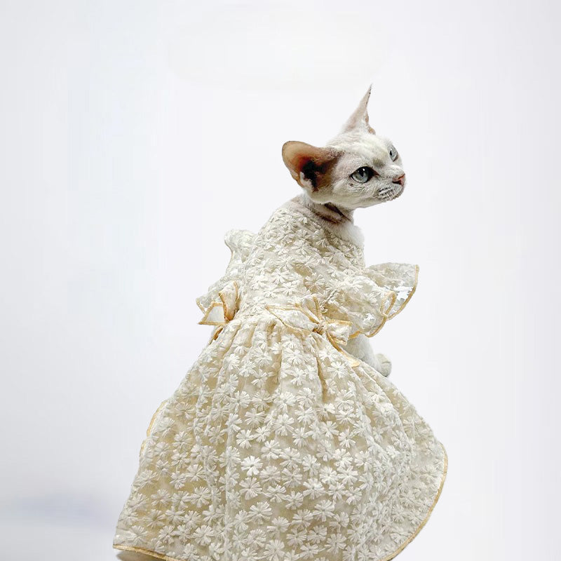 Cat Clothes Pet Skirts Cat Dresses Pet Cloth Collar Sweater Cat Original designer style clothing