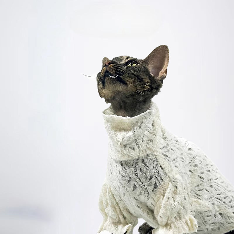 Cats Clothes Pets Cloth Pet Cloth Dog Clothes Choker Sweater White Knitwear For Cats Original Designer Styled Clothing