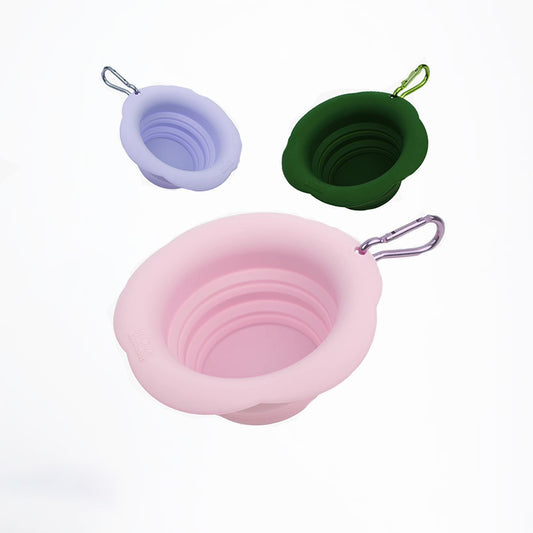 High-quality pet outdoor folding bowl, portable and lightweight, easy to clean, sturdy and durable, worry-free for on-the-go dining