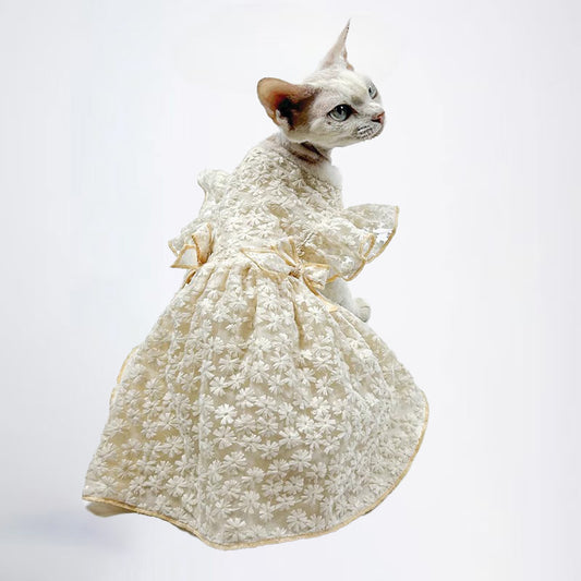 Cat Clothes Pet Skirts Cat Dresses Pet Cloth Collar Sweater Cat Original designer style clothing