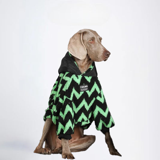 Winter Dogs Clothes Striped Styled Pets Clothes Dog Cloth Dog Jacket All Covered Cloth Green Black Striped Dog Jacket Fashion Dog Cloth Fashion Pets Cloth
