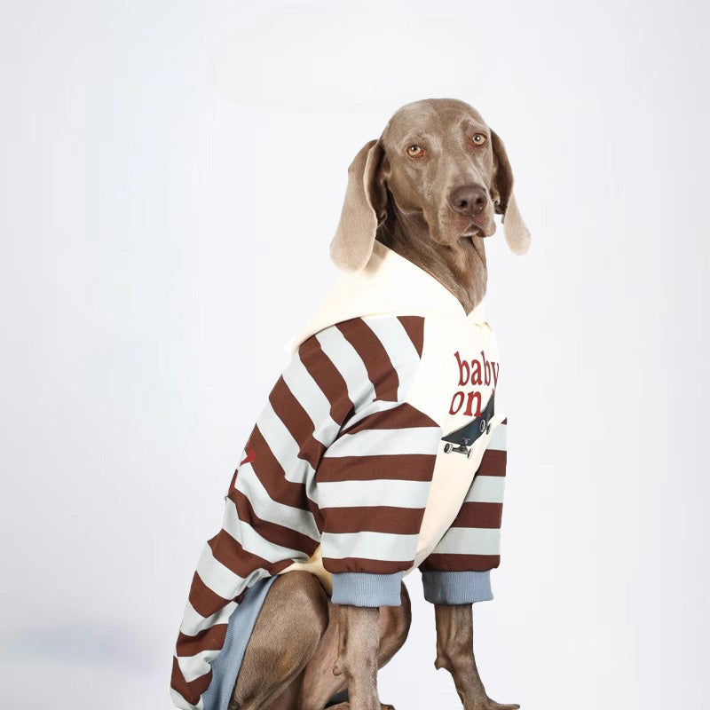Winter Dogs Clothes Striped Styled Pets Clothes Dog Cloth Dog Jacket All Covered Cloth Red White Striped Dog Jacket Fashion Dog Cloth Fashion Pets Cloth