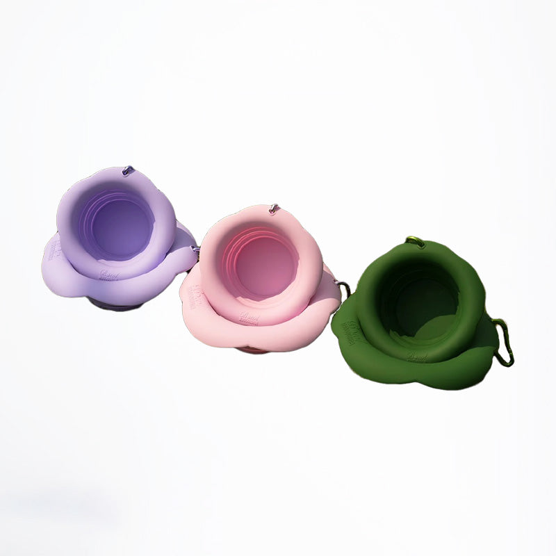 High-quality pet outdoor folding bowl, portable and lightweight, easy to clean, sturdy and durable, worry-free for on-the-go dining