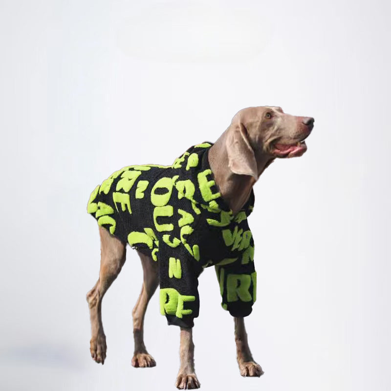 Dogs Green Black Clothes Pets Green Black Clothes Glossy Styled For Winter Allcovered Styled Sweater Styled Deisign Fashion Designer Dogs Clothes