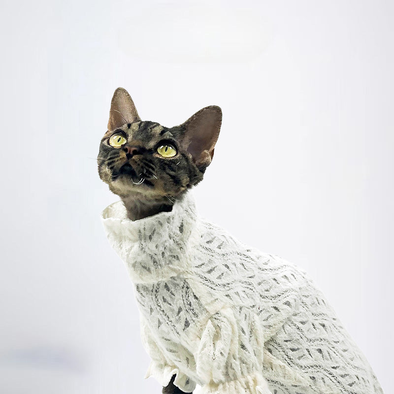 Cats Clothes Pets Cloth Pet Cloth Dog Clothes Choker Sweater White Knitwear For Cats Original Designer Styled Clothing