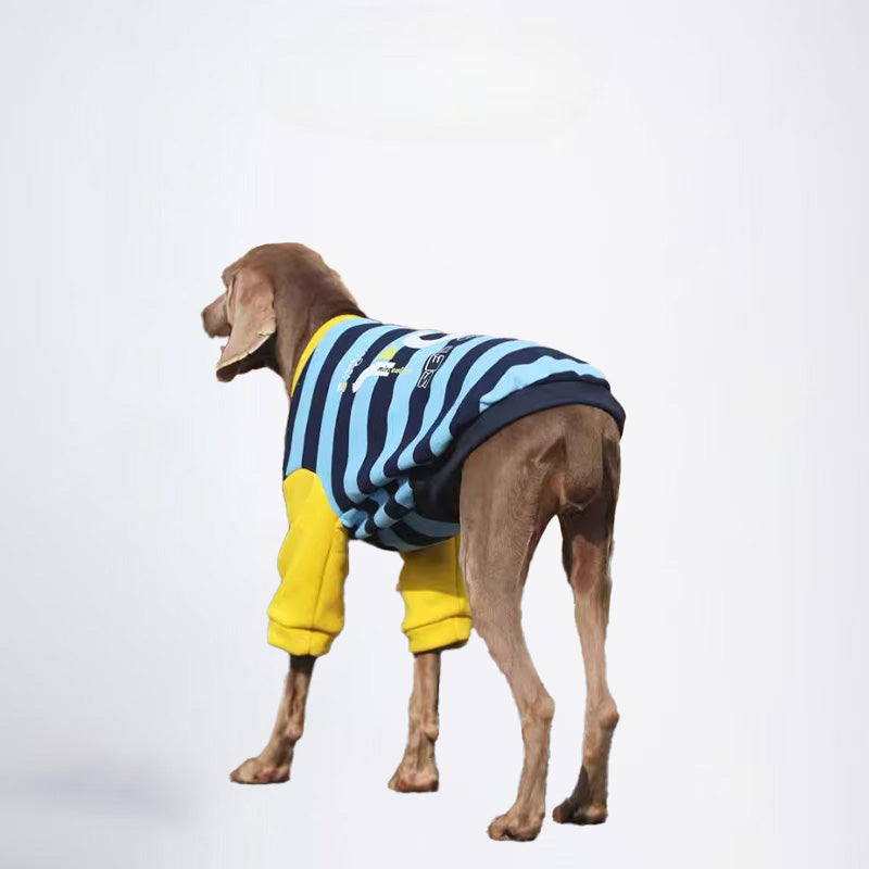 Winter Dogs Clothes Striped Styled Pets Clothes Dog Cloth Dog Jacket All Covered Cloth Blue Black Striped Dog Jacket Fashion Dog Cloth Fashion Pets Cloth
