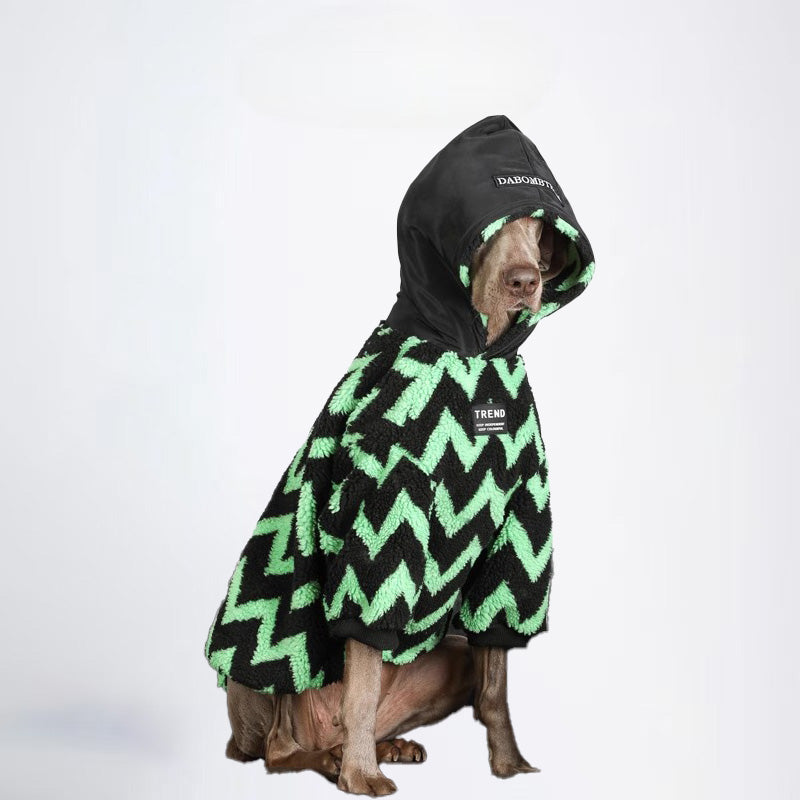 Winter Dogs Clothes Striped Styled Pets Clothes Dog Cloth Dog Jacket All Covered Cloth Green Black Striped Dog Jacket Fashion Dog Cloth Fashion Pets Cloth