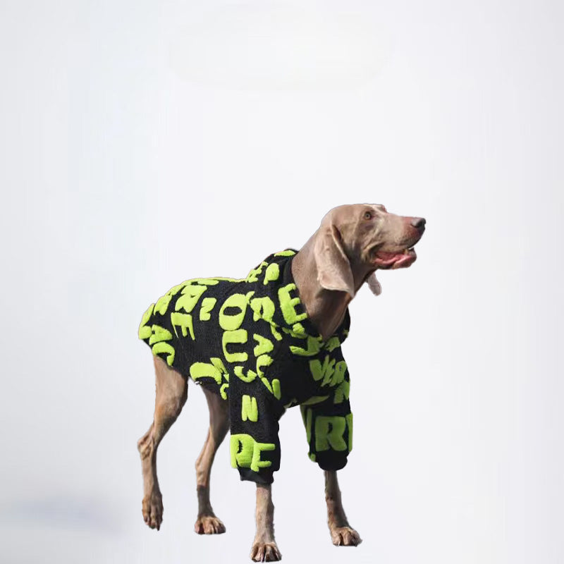 Dogs Green Black Clothes Pets Green Black Clothes Glossy Styled For Winter Allcovered Styled Sweater Styled Deisign Fashion Designer Dogs Clothes