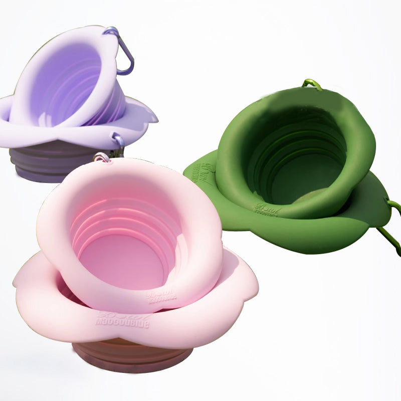 High-quality pet outdoor folding bowl, portable and lightweight, easy to clean, sturdy and durable, worry-free for on-the-go dining