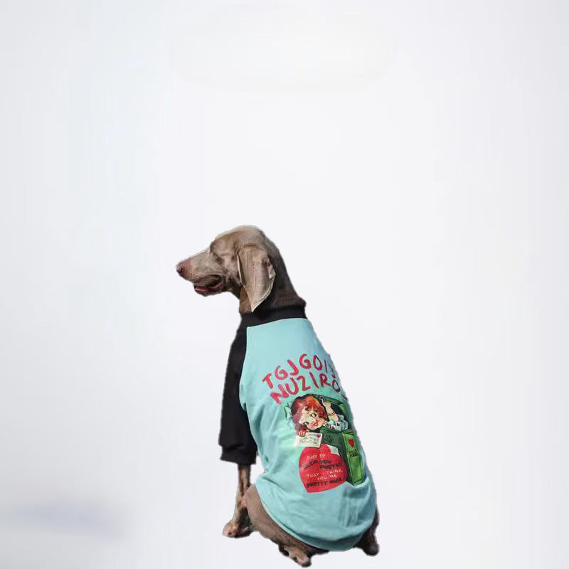 Dogs Blue Black Clothes Pets Blue Black Clothes Glossy Styled For Winter Allcovered Styled Sweater Styled Deisign Fashion Designer Dogs Clothes