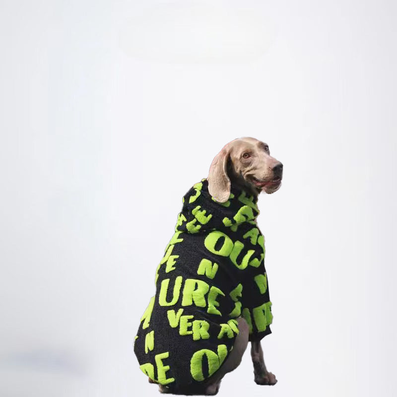 Dogs Green Black Clothes Pets Green Black Clothes Glossy Styled For Winter Allcovered Styled Sweater Styled Deisign Fashion Designer Dogs Clothes