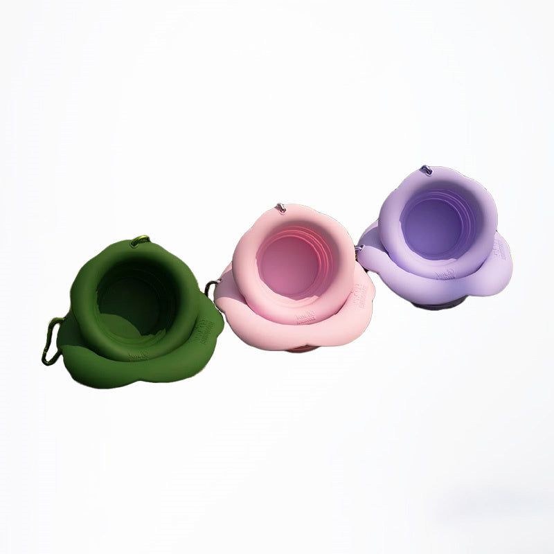 High-quality pet outdoor folding bowl, portable and lightweight, easy to clean, sturdy and durable, worry-free for on-the-go dining